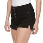 Juniors' Mudd&reg; High Waist Frayed Shortie Shorts, Girl's, Size: 7, Black