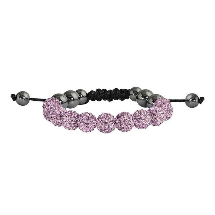 Hematite And Crystal Bead Bracelet, Women's, Pink