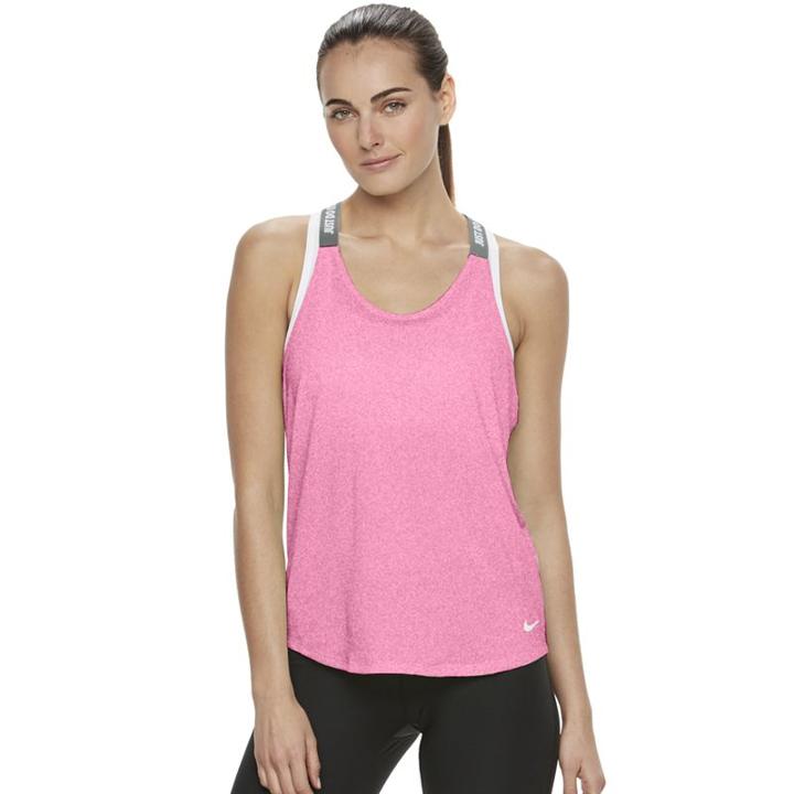 Women's Nike Elastic Straps Graphic Tank Top, Size: Large, Brt Pink