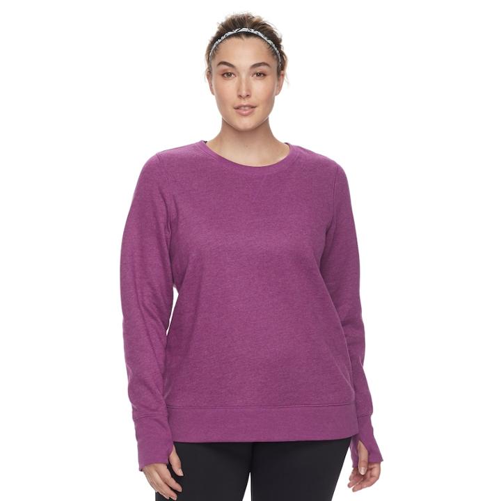 Plus Size Tek Gear&reg; Fleece Sweatshirt, Women's, Size: 1xl, Med Purple