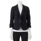 Juniors' Candie's&reg; Ruched Sleeve Suiting Blazer, Girl's, Size: Medium, Black