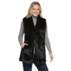 Women's Weathercast Faux-fur Vest, Size: Small, Black