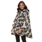 Style Collective Printed Rain Poncho, Women's, Green