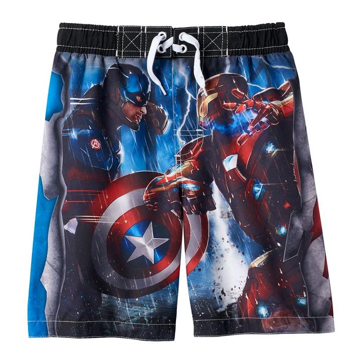 Boys 4-7 Marvel Captain America: Civil War Swim Trunks, Boy's, Size: 4, Grey