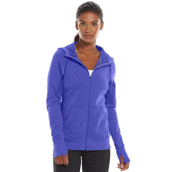 Women's Tek Gear&reg; Full-zip Fleece Hoodie, Size: Xl, Med Blue