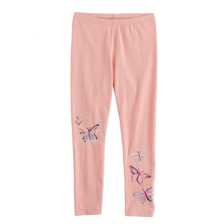 Girls 4-12 Sonoma Goods For Life&trade; Embellished Leggings, Size: 12, Lt Orange