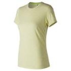 Women's New Balance Heather Tech Short Sleeve Tee, Size: Medium, Lt Yellow