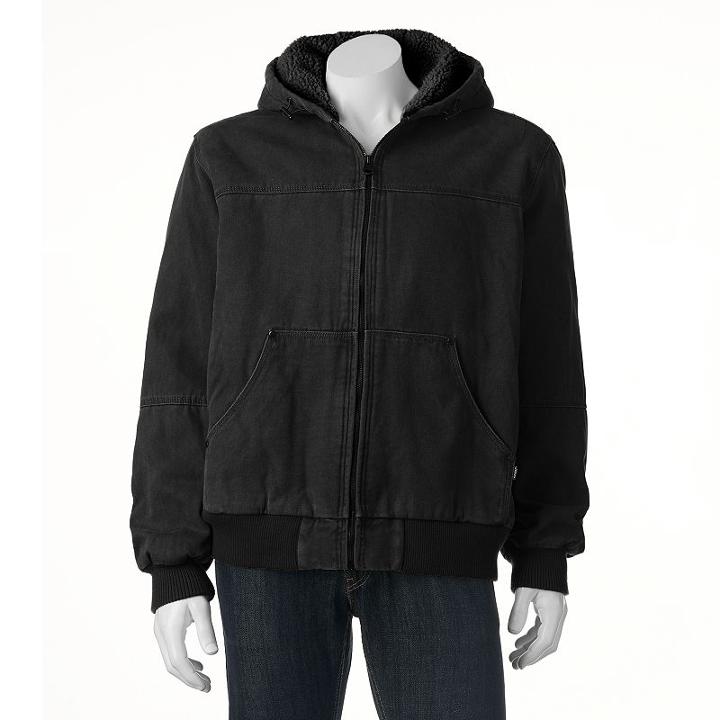 Big & Tall Levi's Sherpa-lined Canvas Bomber Jacket, Men's, Size: Xxl Tall, Black