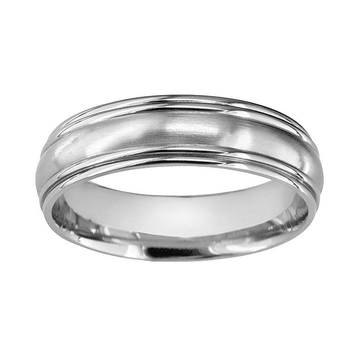 Titanium Convex Center Wedding Band - Men, Size: 5, Grey
