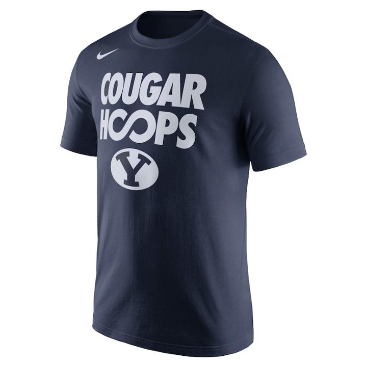 Men's Nike Byu Cougars Basketball Tee, Size: Small, Blue (navy)