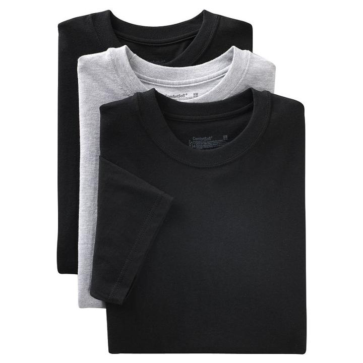 Men's Hanes Classics 3-pk. Comfortsoft Tees, Size: Small, Black