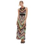 Women's Ronni Nicole Printed Chevron Maxi Dress, Size: 6, Black Coral Multi