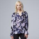 Women's Simply Vera Vera Wang Abstract Peasant Top, Size: Small, Drk Purple