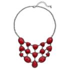 Red Swirling Geometric Swag Necklace, Women's