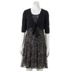 Women's Perceptions Print Lace Dress & Shrug Set, Size: Regular, Oxford
