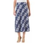 Women's Haggar Pull-on Printed Maxi Skirt, Size: Medium, Med Blue