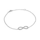 Sterling Silver Cubic Zirconia Infinity Bracelet, Women's, Size: 7, Grey