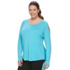 Plus Size Wild Majesty Cold-shoulder Mesh Tee, Women's, Size: 2xl, Med Green