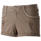 Juniors' Hydraulic Lola Ripped Shortie Shorts, Teens, Size: 9, Green