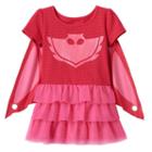 Girls 4-6x Pj Masks Owlette Tiered Mesh Dress & Cape Set, Girl's, Size: 6, Red