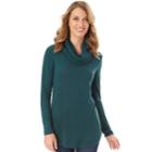 Women's Apt. 9&reg; Cowlneck Pullover, Size: Medium, Dark Green