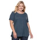 Plus Size Sonoma Goods For Life&trade; Supersoft Short Sleeve Top, Women's, Size: 3xl, Grey