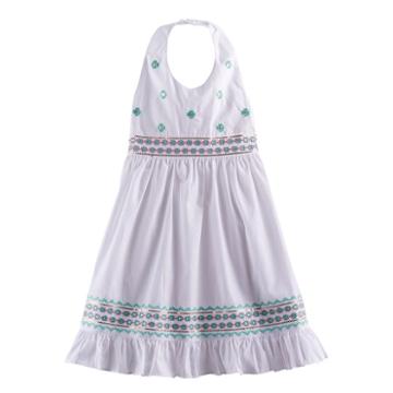 Girls 4-6x Blueberi Boulevard Embellished Halter Sundress, Girl's, Size: 4, White