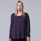 Plus Size Simply Vera Vera Wang Textured Top, Women's, Size: 2xl, Purple