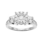 10k Gold 1 Carat T.w. Diamond Flower Engagement Ring, Women's, Size: 8, White