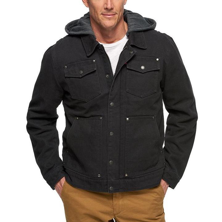 Men's Levi's&reg; Hooded Worker Jacket, Size: Xl, Black