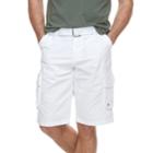 Men's Rawx Regular-fit Belted Cargo Shorts, Size: 30, White