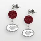 University Of Georgia Bulldogs Sterling Silver Crystal Linear Drop Earrings, Women's, Red