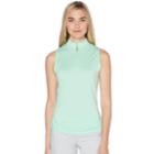 Women's Grand Slam Striped Sleeveless Golf Top, Size: Large, Turquoise/blue (turq/aqua)