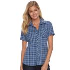 Women's Woolrich Tall Pine Seersucker Plaid Shirt, Size: Large, Dark Blue