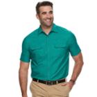 Big & Tall Croft & Barrow&reg; Regular-fit Outdoor Quick-dry Button-down Shirt, Men's, Size: 3xl Tall, Med Green