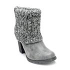 Muk Luks Chris Women's Sweater Cuff Ankle Boots, Girl's, Size: 7, Grey