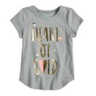 Girls 4-10 Jumping Beans&reg; Heart Of Gold Graphic Tee, Size: 4, Light Grey