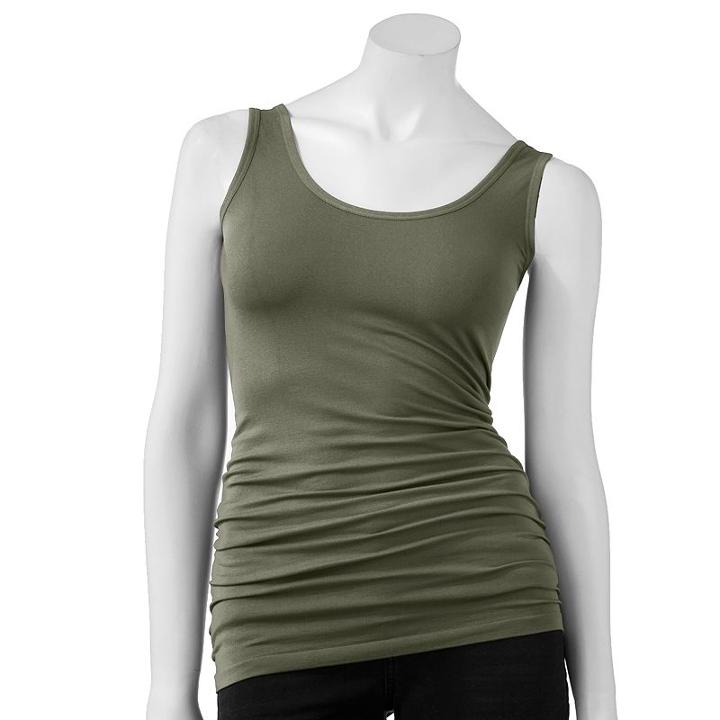 Women's Rock & Republic&reg; Seamless Tank, Size: Xs, Green