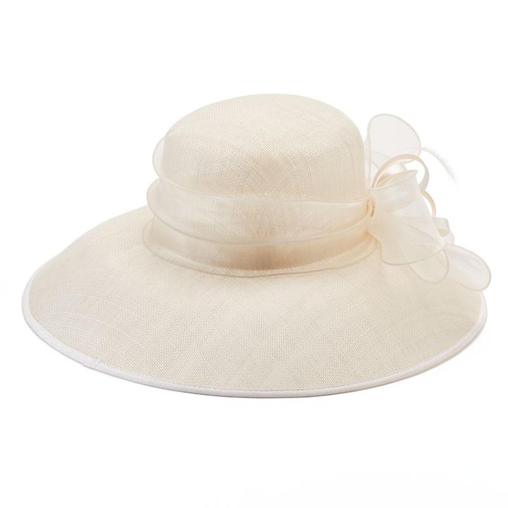 Riviera Sinamay Down Brim Hat, Women's, White Oth