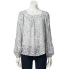 Women's Lc Lauren Conrad Love, Lauren Shirred Peasant Top, Size: Xl, Lt Yellow