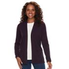 Women's Croft & Barrow&reg; Essential Open Front Cardigan, Size: Large, Drk Purple