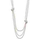 Simply Vera Vera Wang Knotted Long Simulated Pearl Necklace, Women's, White