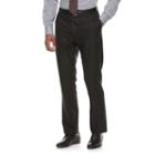 Men's Apt. 9&reg; Premier Flex Slim Fit Herringbone Flat-front Black Suit Pants, Size: 33x30