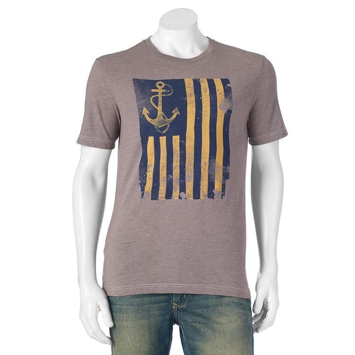 Men's Sonoma Goods For Life&trade; Nautical Flag Tee, Size: Small, Silver
