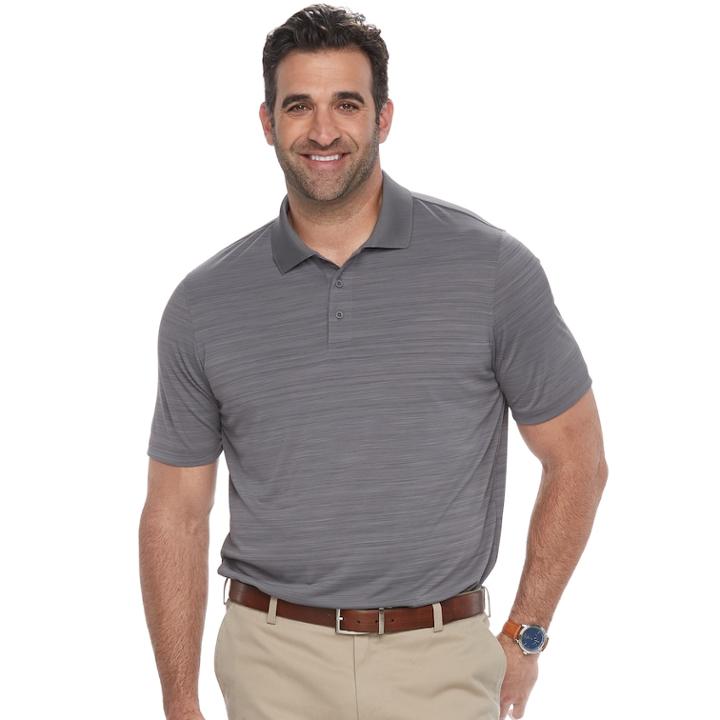 Big & Tall Croft & Barrow&reg; Cool & Dry Classic-fit Space-dye Performance Polo, Men's, Size: Xxl Tall, Grey