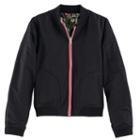 Girls 7-16 So&reg; Reversible Lightweight Camo Floral Bomber Jacket, Size: 16, Black