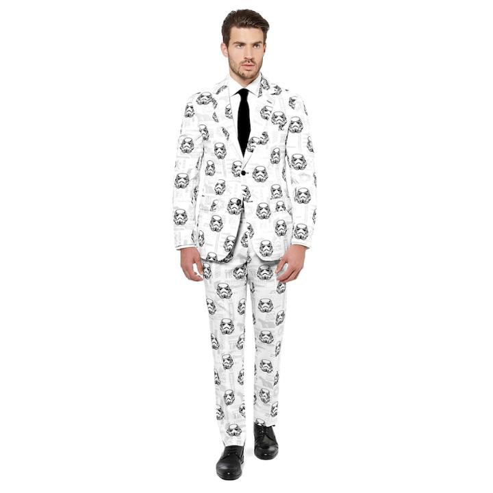 Men's Opposuits Slim-fit Star Wars Stormtrooper Novelty Suit & Tie Set, Size: 52 Reg, White