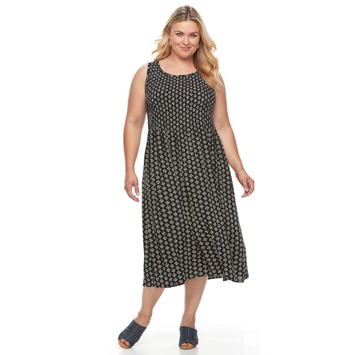 Plus Size Croft & Barrow® Smocked Challis Dress, Women's, Size: 3xl, Oxford