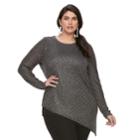 Plus Size Apt. 9&reg; Asymmetrical Lurex Sweater, Women's, Size: 3xl, Oxford