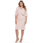 Plus Size Le Bos Beaded Dress & Jacket Set, Women's, Size: 24 W, Med Pink